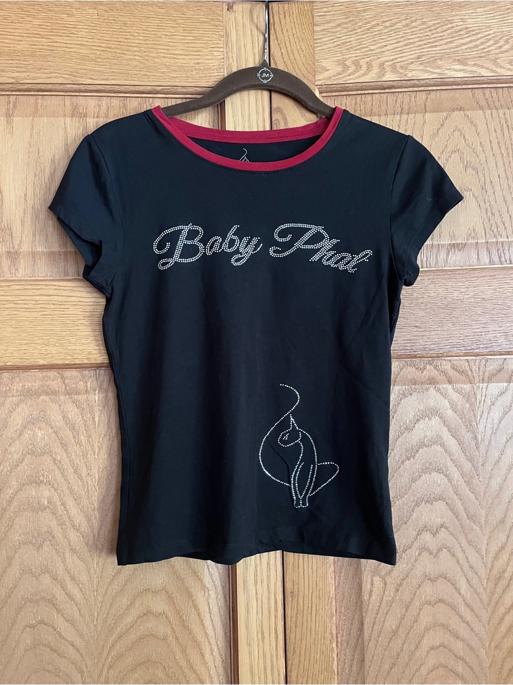 Baby Phat Black Short-Sleeve Tee with Red Neck Trim